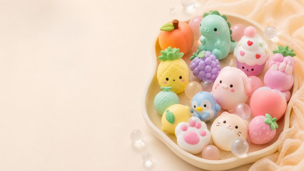 Wholesale party favor squishy toy assortment in pastel colors