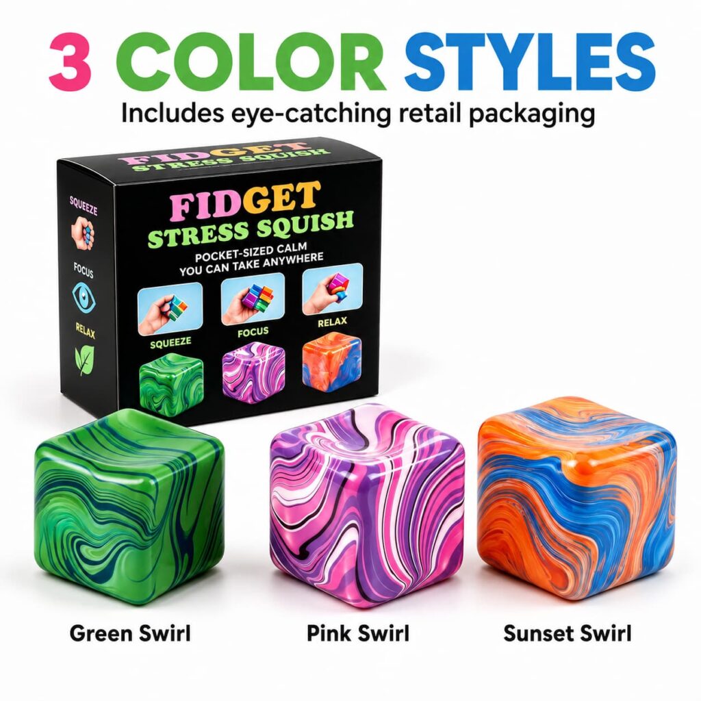 Fidget Stress Squish Cube