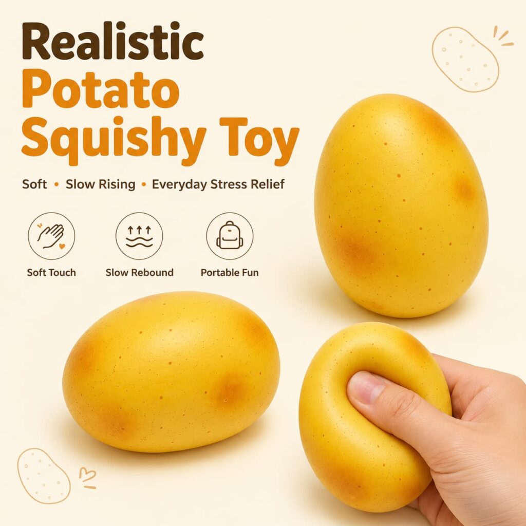 Realistic Potato Squishy Toy – Slow Rising Stress Relief Fidget