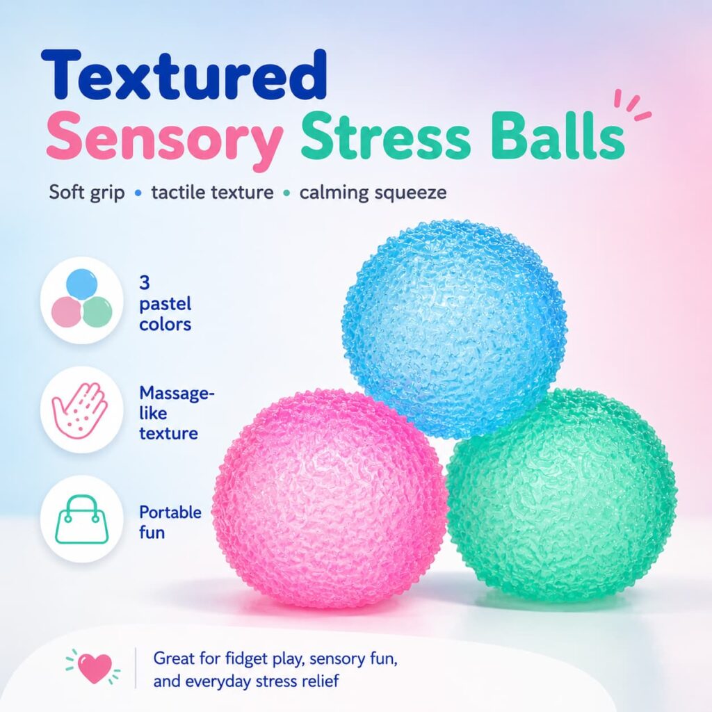 Textured Sensory Stress Ball – Soft Squeeze Fidget Toy for Stress Relief