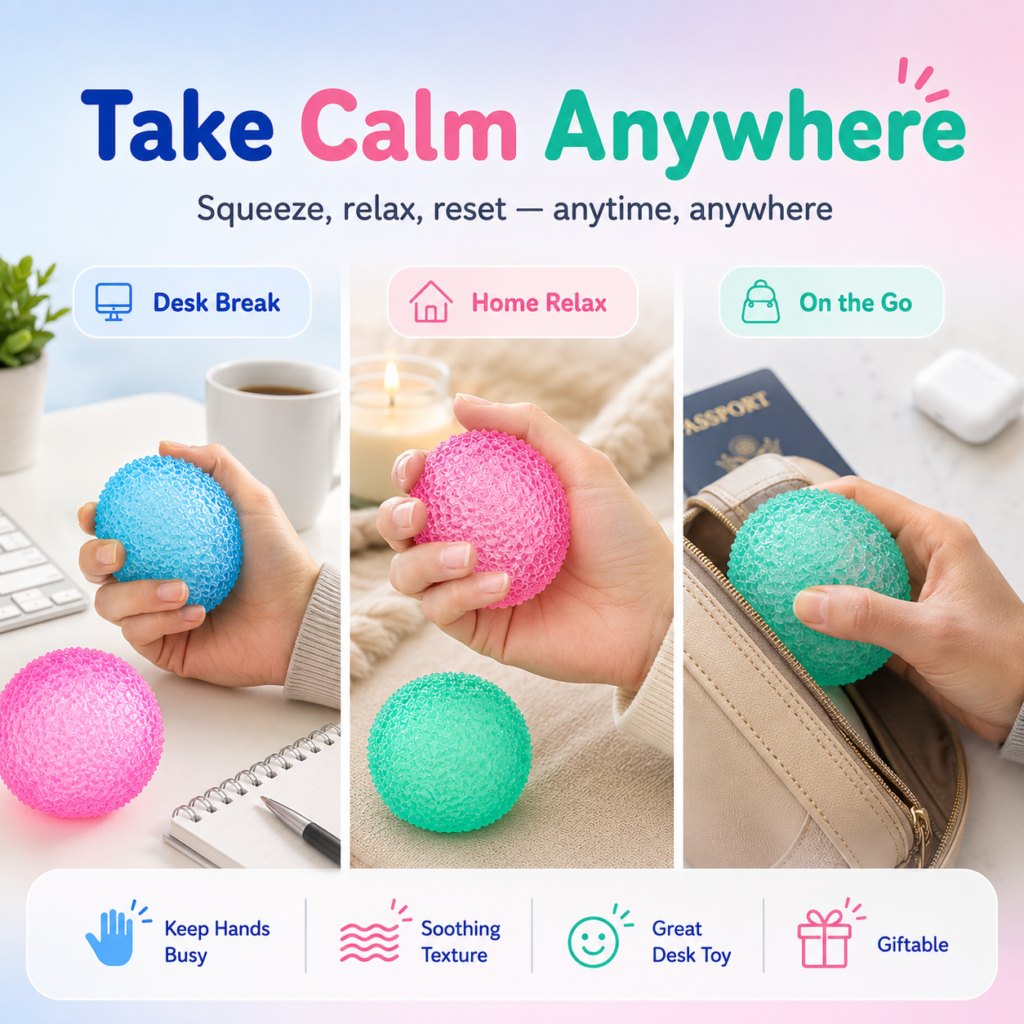 Textured Sensory Stress Ball – Soft Squeeze Fidget Toy for Stress Relief