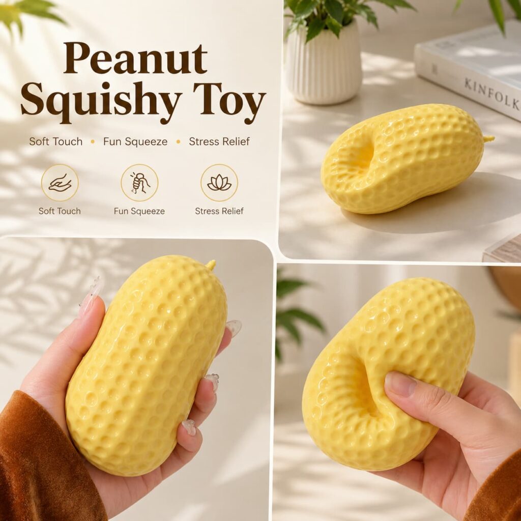 Peanut squishy toy wholesale promotional image