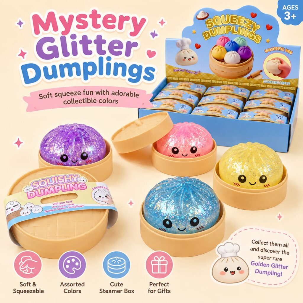 Glitter Squishy Dumpling Toy