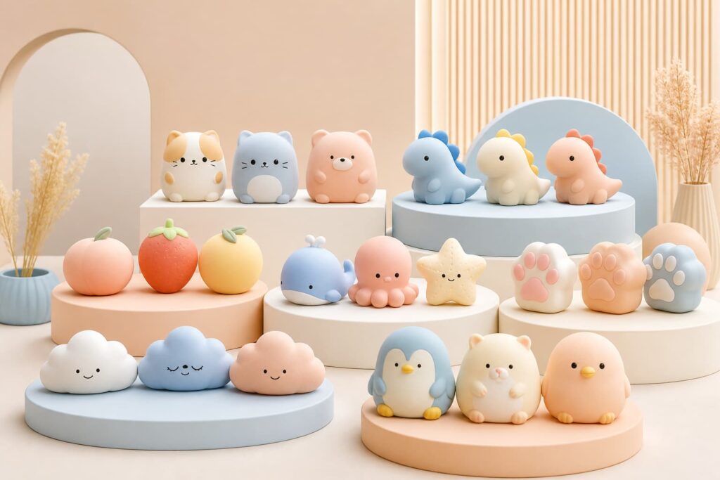 Wholesale squishy toys prepared for an online retail product range