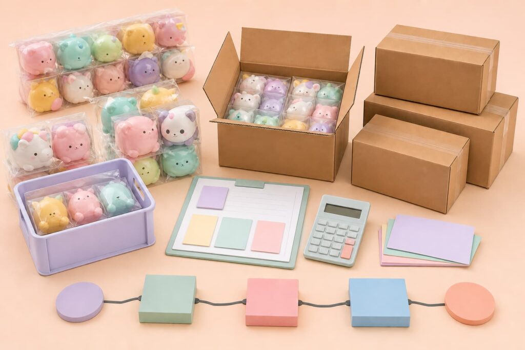 Squishy toy inner packs master cartons and landed cost planning for wholesale quotations