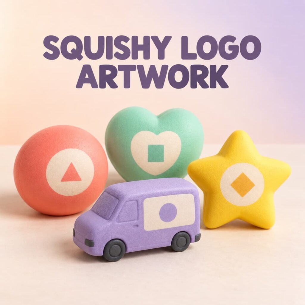 ** Direct logo imprint compared with branded window box and header card packaging for squishy toys