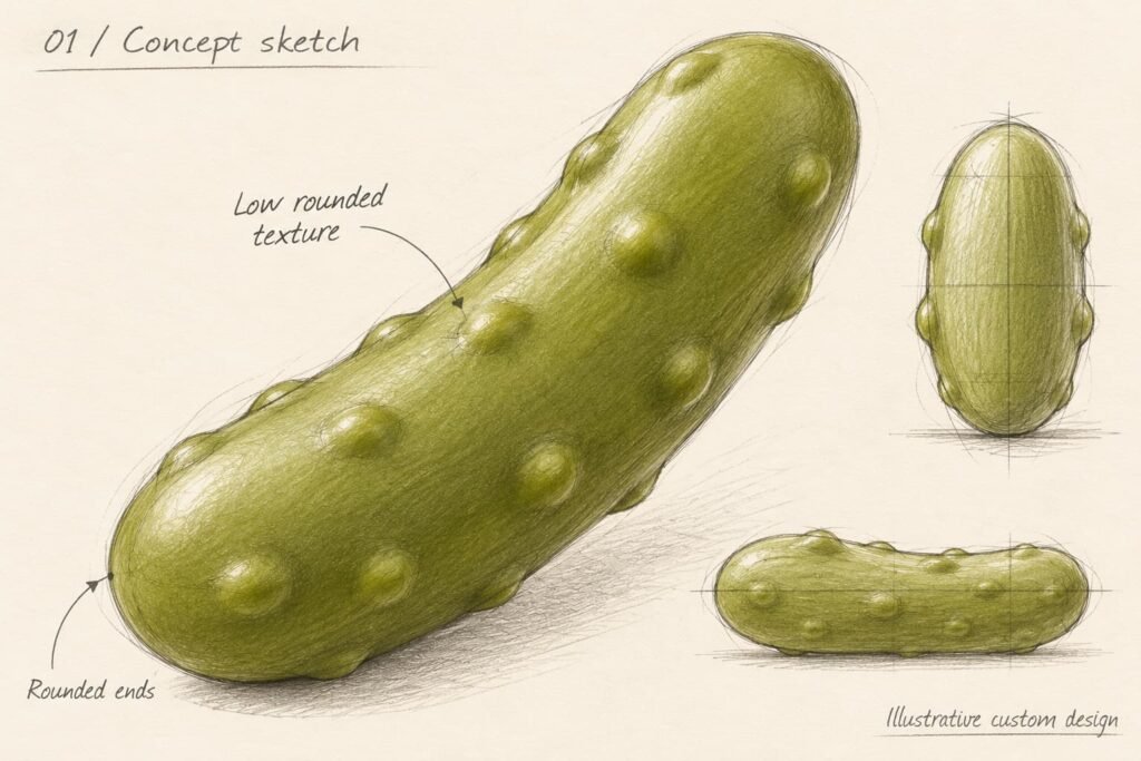  Custom Pickle Squishy Concept Sketch